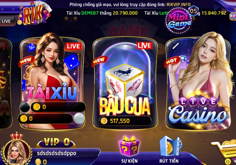 Khám Phá Thế Giới Casino Livestream Tại RikVip Đẳng Cấp Với Tỷ Lệ Thắng Cực Khủng