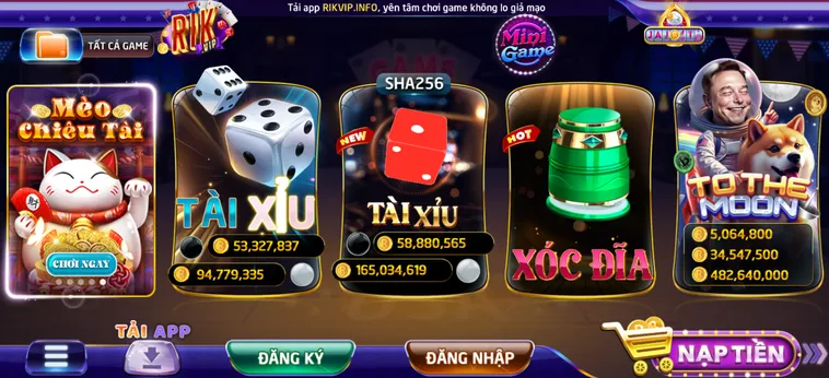 Danh Mục Các Trò Chơi Đỉnh Cao Tại RikVip 